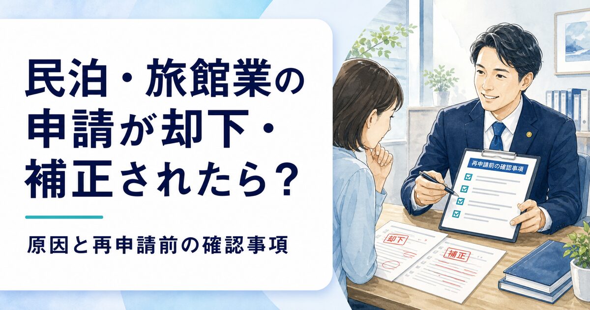 民泊・旅館業の申請が補正・不許可になった場合の確認事項