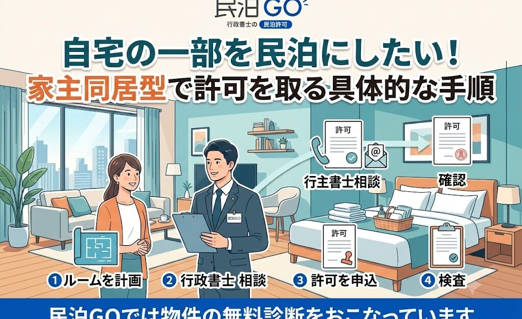 自宅の一部を民泊にしたい！家主同居型で許可を取る具体的な手順