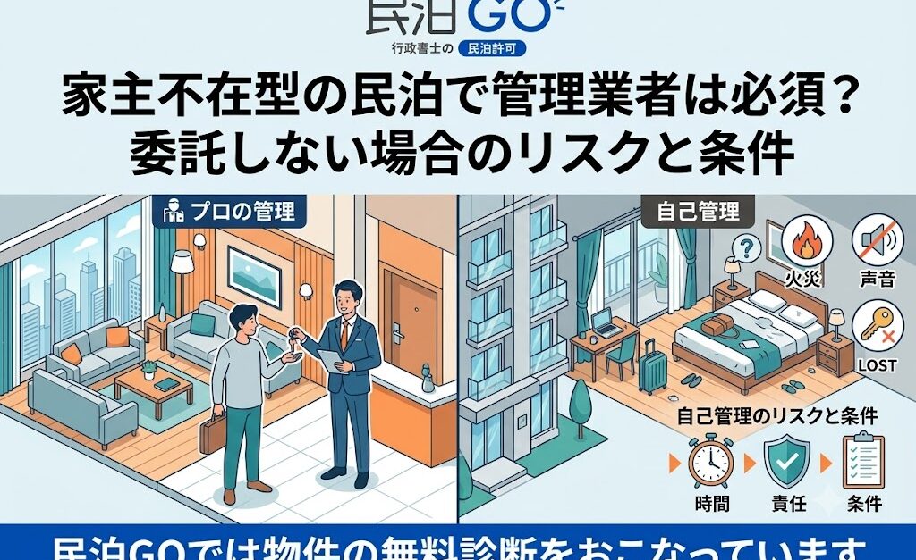 家主不在型の民泊で管理業者は必須？委託しない場合のリスクと条件