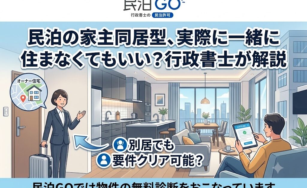 民泊の家主同居型、実際に一緒に住まなくてもいい？行政書士が解説