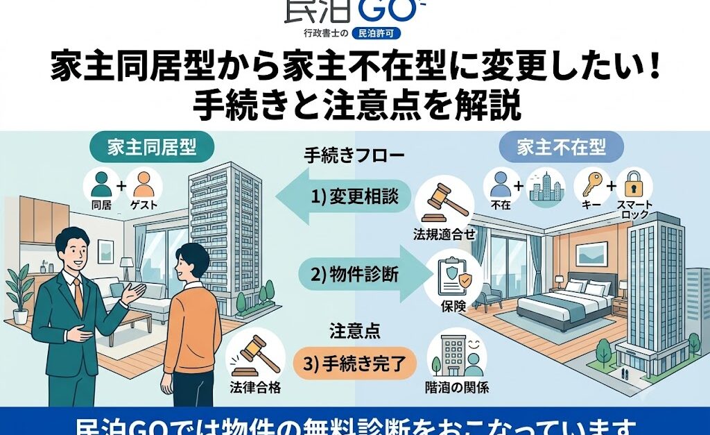 家主同居型から家主不在型に変更したい！手続きと注意点を解説