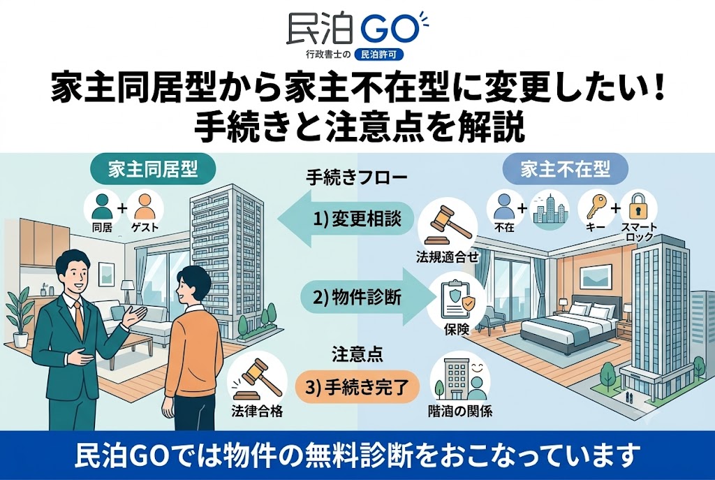 家主同居型から家主不在型に変更したい！手続きと注意点を解説