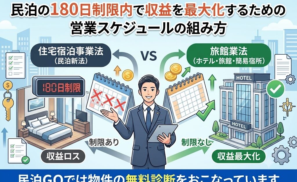 民泊の180日制限内で収益を最大化するための営業スケジュールの組み方