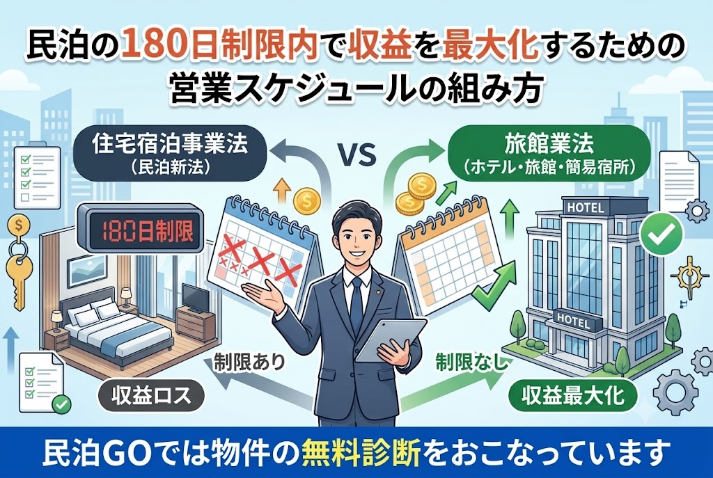 民泊の180日制限内で収益を最大化するための営業スケジュールの組み方