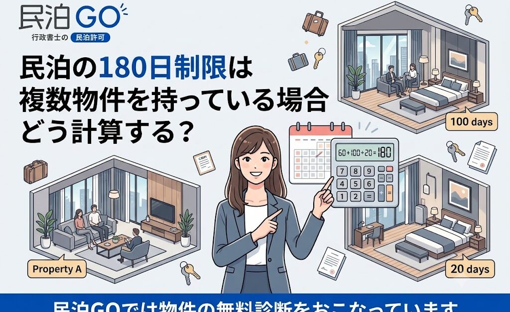民泊の180日制限は複数物件を持っている場合どう計算する？
