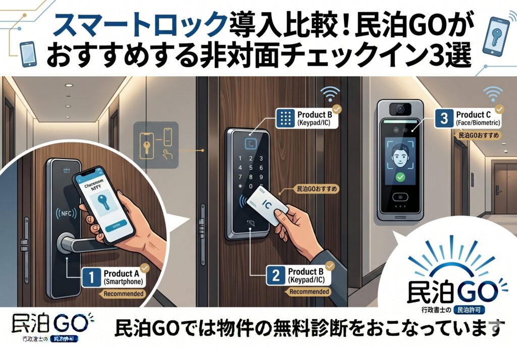 スマートロック導入比較！民泊GOがおすすめする非対面チェックイン3選