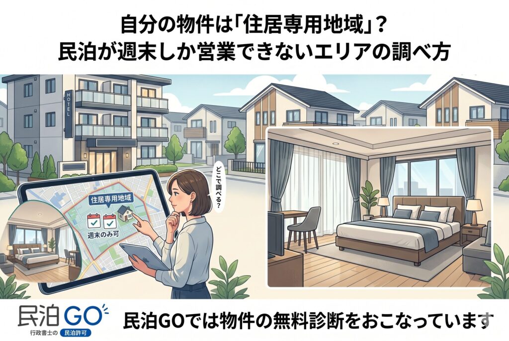 自分の物件は「住居専用地域」？民泊が週末しか営業できないエリアの調べ方