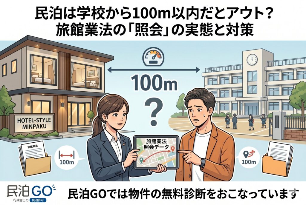民泊は学校から100m以内だとアウト？旅館業法の「照会」の実態と対策