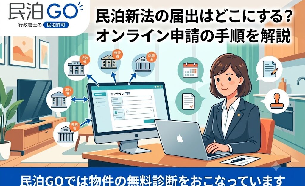 民泊新法の届出はどこにする？オンライン申請の手順を解説