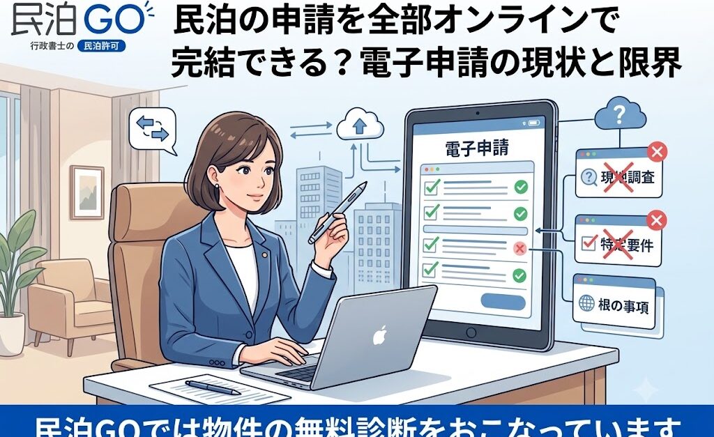 民泊の申請を全部オンラインで完結できる？電子申請の現状と限界