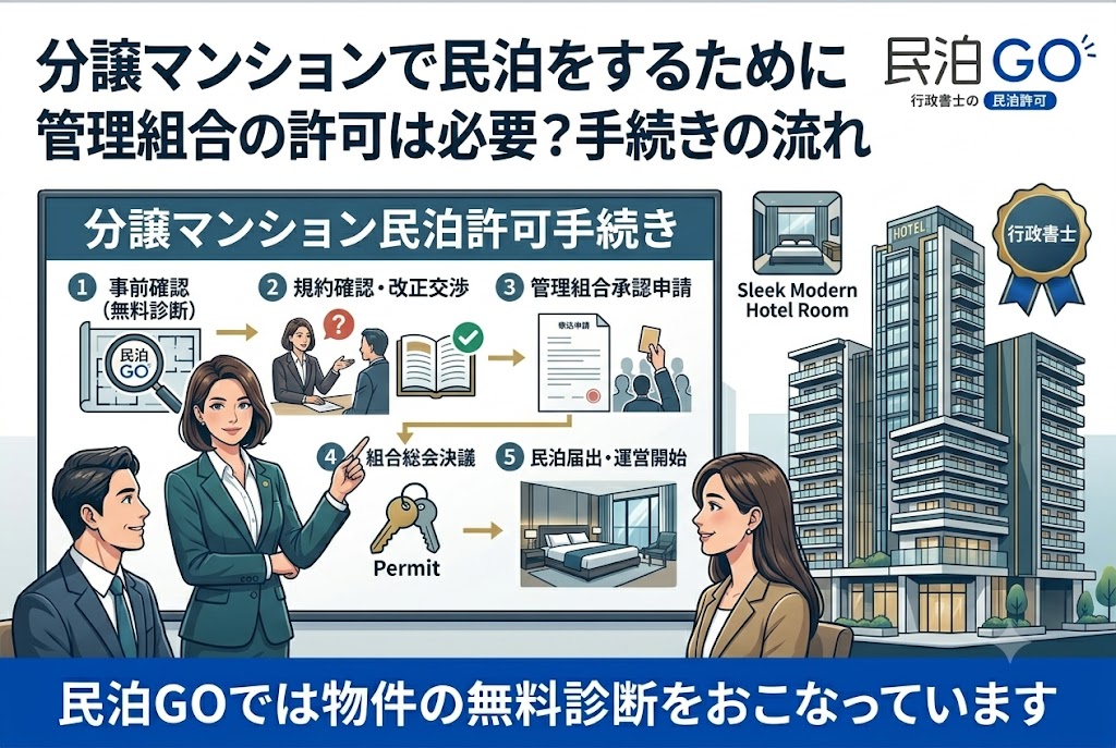 分譲マンションで民泊をするために管理組合の許可は必要？手続きの流れ