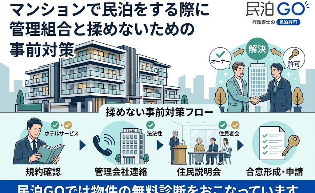 マンションで民泊をする際に管理組合と揉めないための事前対策