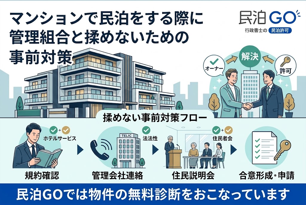 マンションで民泊をする際に管理組合と揉めないための事前対策