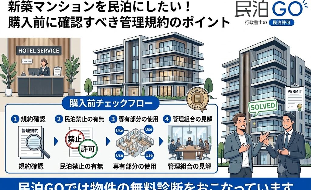 新築マンションを民泊にしたい！購入前に確認すべき管理規約のポイント