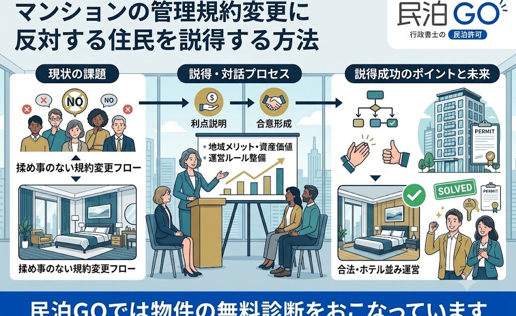 マンションの管理規約変更に反対する住民を説得する方法
