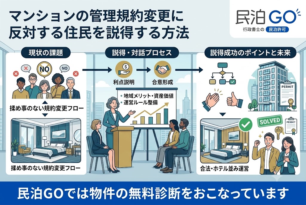 マンションの管理規約変更に反対する住民を説得する方法