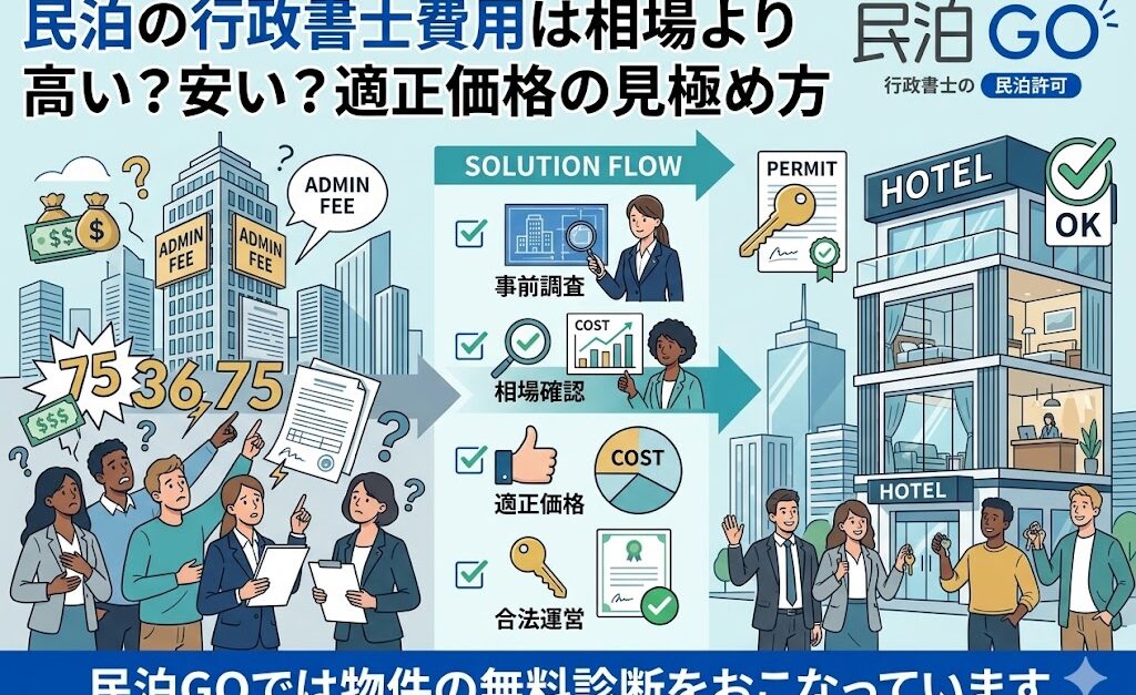 民泊の行政書士費用は相場より高い？安い？適正価格の見極め方