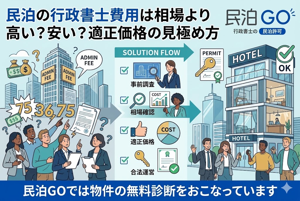 民泊の行政書士費用は相場より高い？安い？適正価格の見極め方