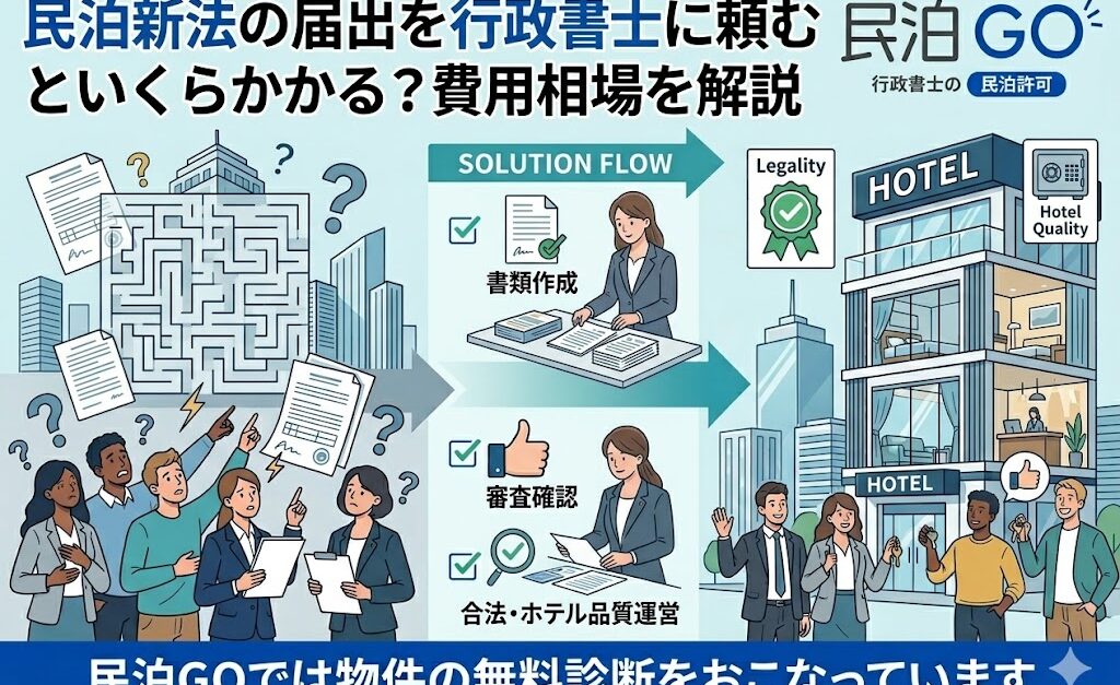 民泊新法の届出を行政書士に頼むといくらかかる？費用相場を解説