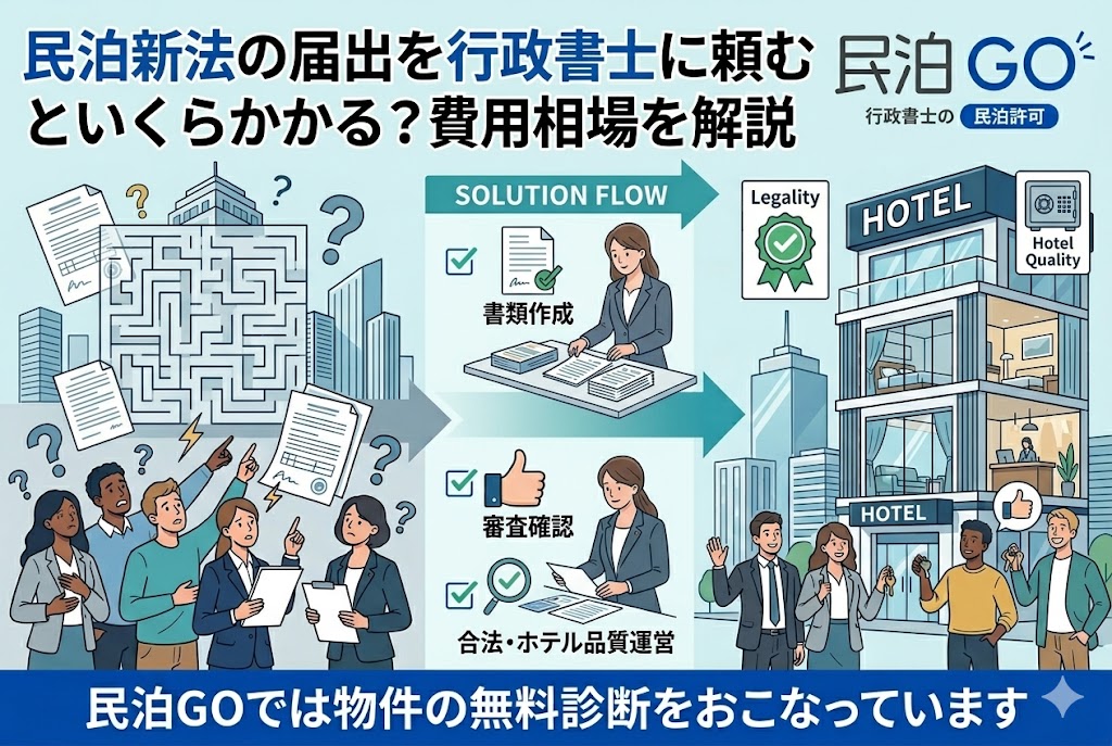 民泊新法の届出を行政書士に頼むといくらかかる？費用相場を解説
