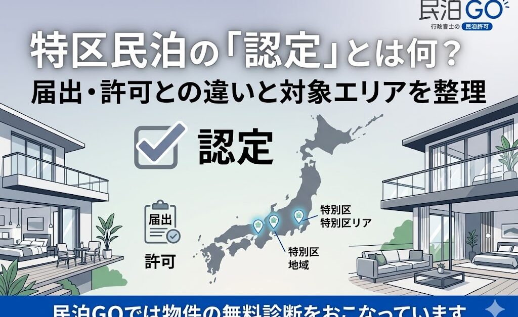 特区民泊の「認定」とは何？届出・許可との違いと対象エリアを整理