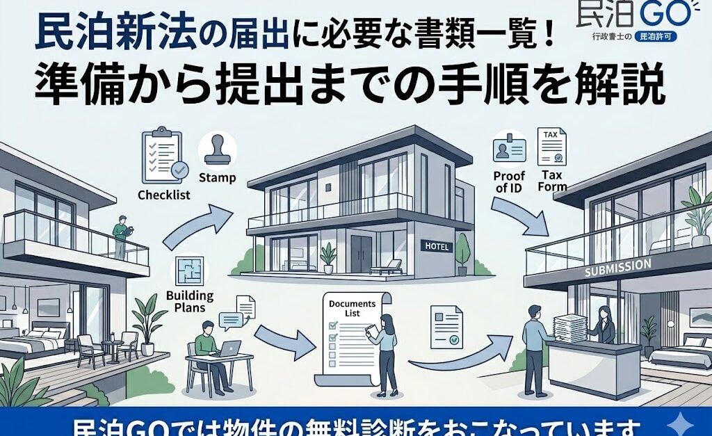 民泊新法の届出に必要な書類一覧！準備から提出までの手順を解説