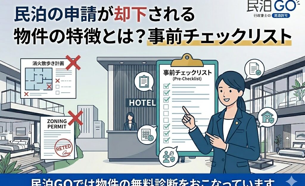 民泊の申請が却下される物件の特徴とは？事前チェックリスト
