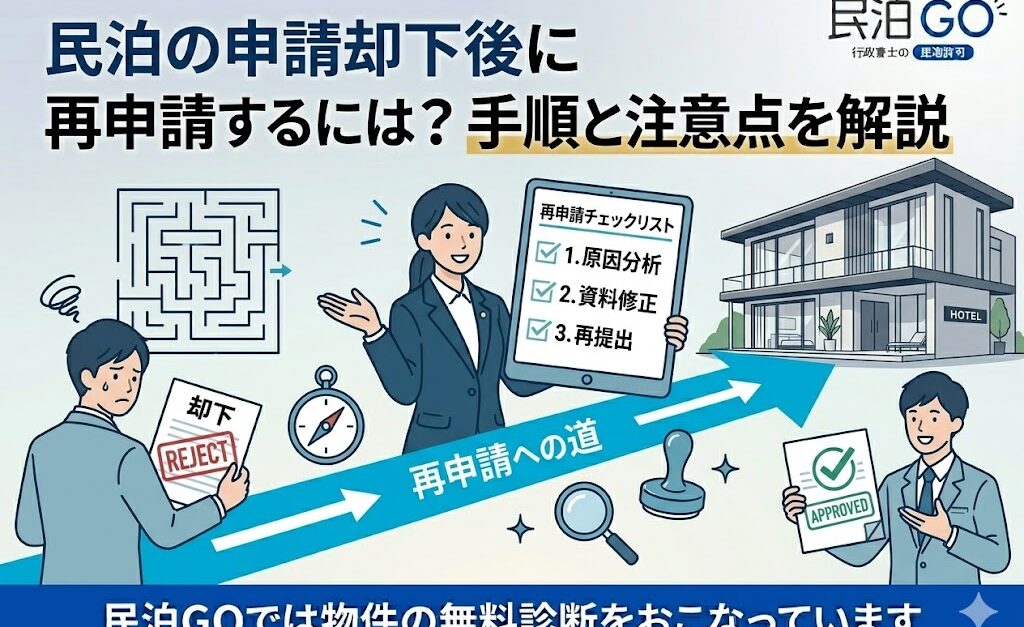 民泊の申請却下後に再申請するには？手順と注意点を解説