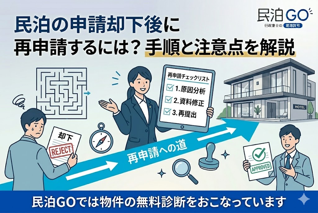 民泊の申請却下後に再申請するには？手順と注意点を解説