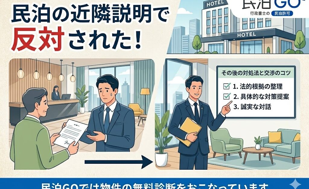 民泊の近隣説明で反対された！その後の対処法と交渉のコツ