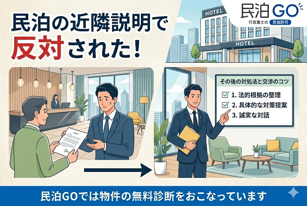 民泊の近隣説明で反対された！その後の対処法と交渉のコツ