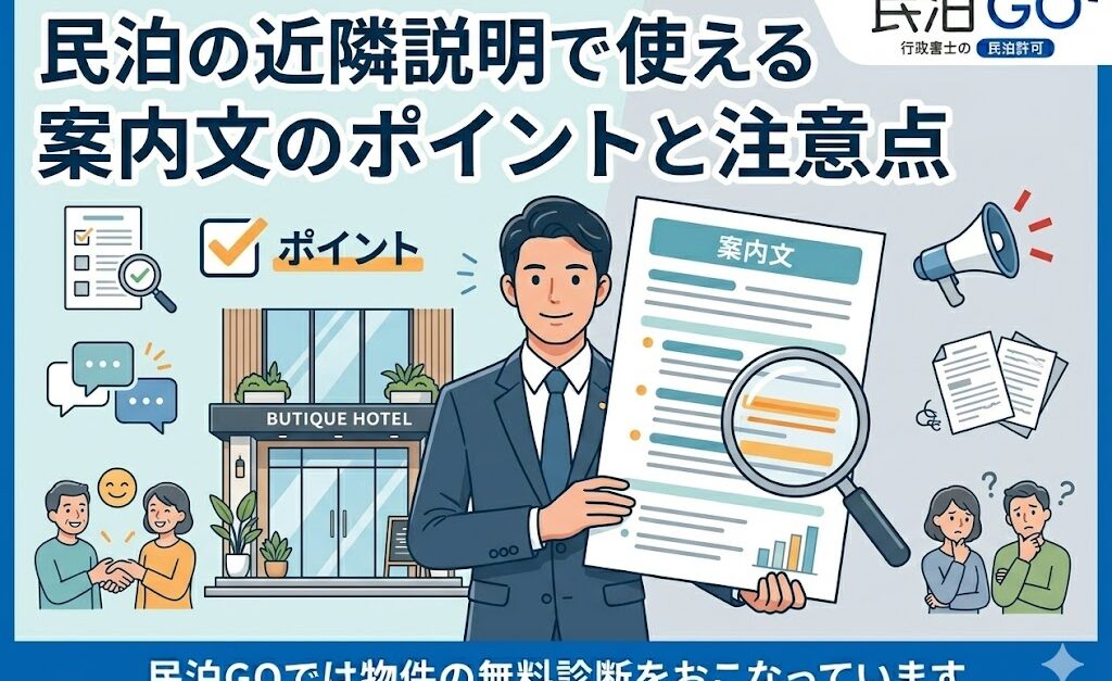 民泊の近隣説明に使える案内文のポイントと注意点