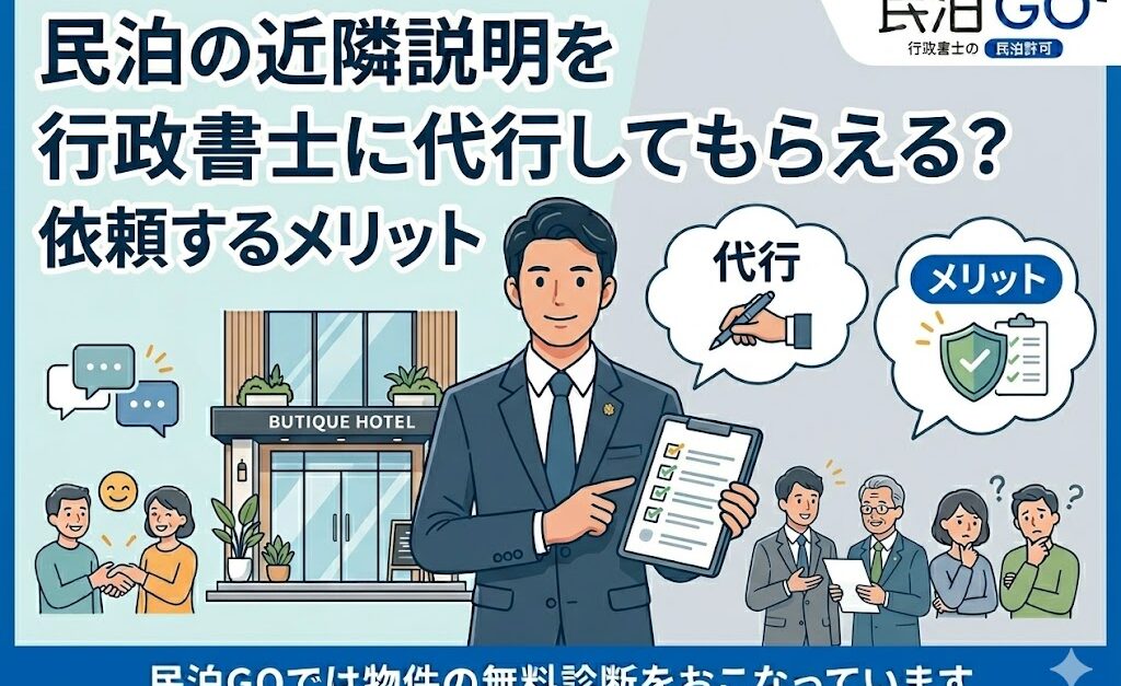民泊の近隣説明を行政書士に代行してもらえる？依頼するメリット