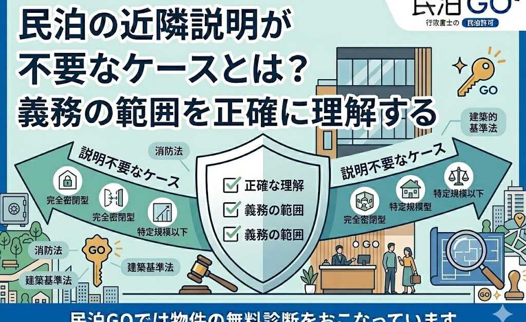 民泊の近隣説明が不要なケースとは？義務の範囲を正確に理解する