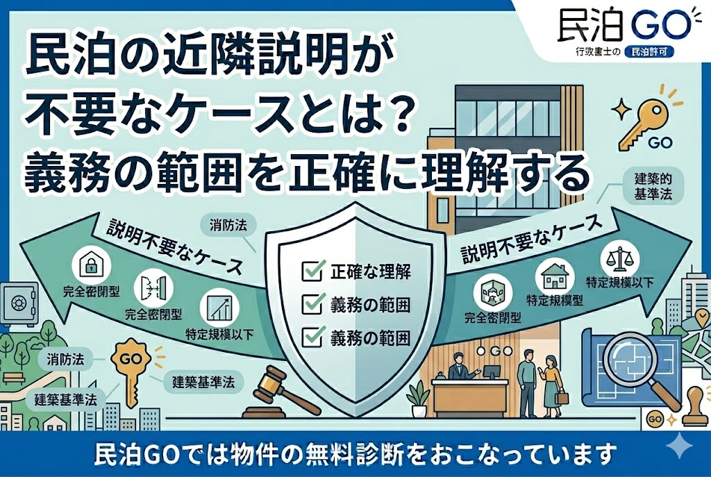 民泊の近隣説明が不要なケースとは？義務の範囲を正確に理解する