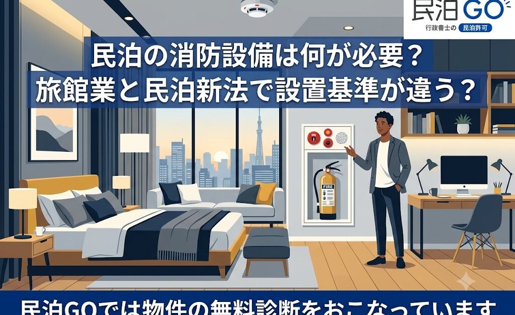 民泊の消防設備は何が必要？旅館業と民泊新法で設置基準が違う？