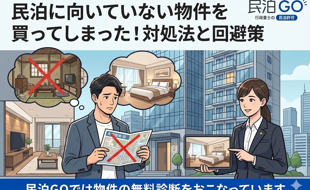 民泊に向いていない物件を買ってしまった！対処法と回避策