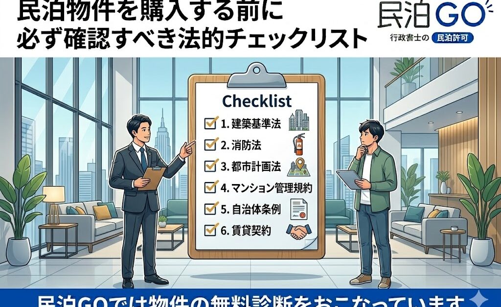 民泊物件を購入する前に必ず確認すべき法的チェックリスト