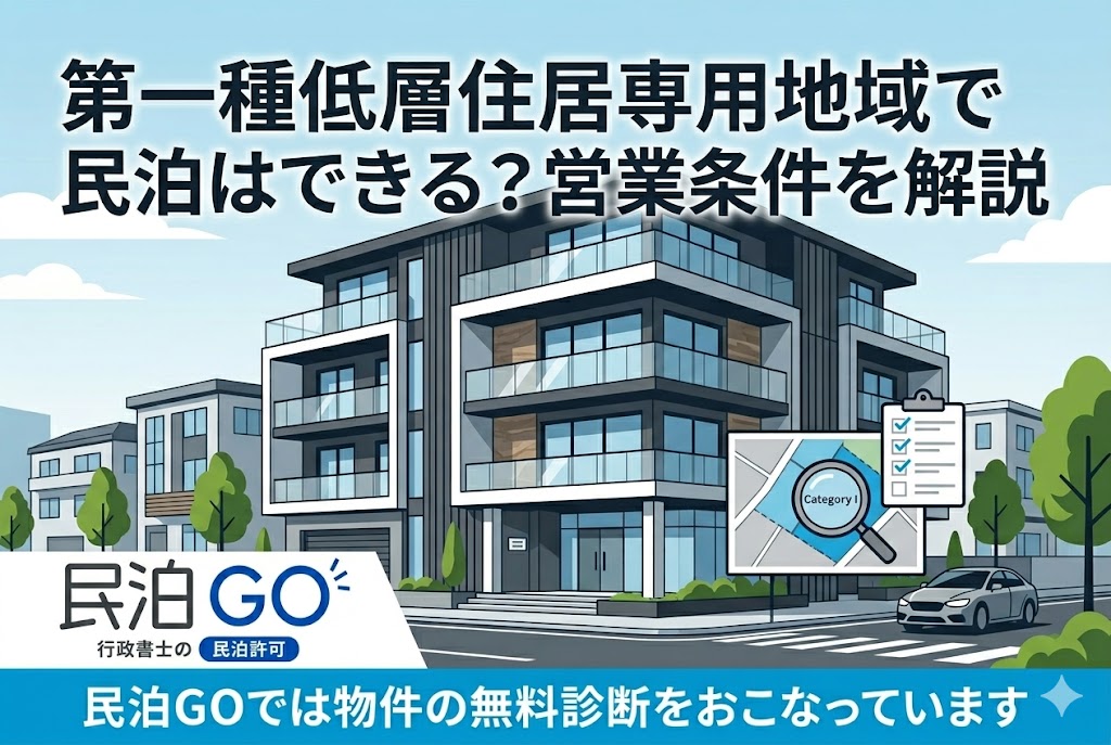 第一種低層住居専用地域で民泊はできる？営業条件を解説