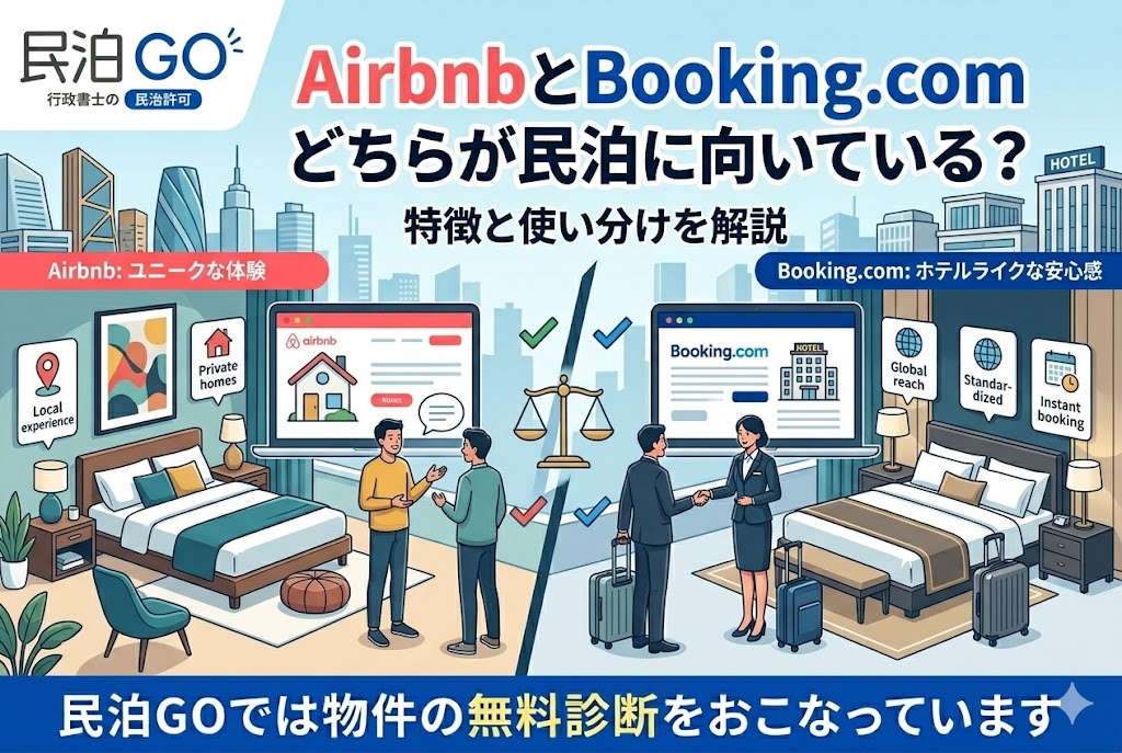 AirbnbとBooking.comどちらが民泊に向いている？特徴と使い分けを解説