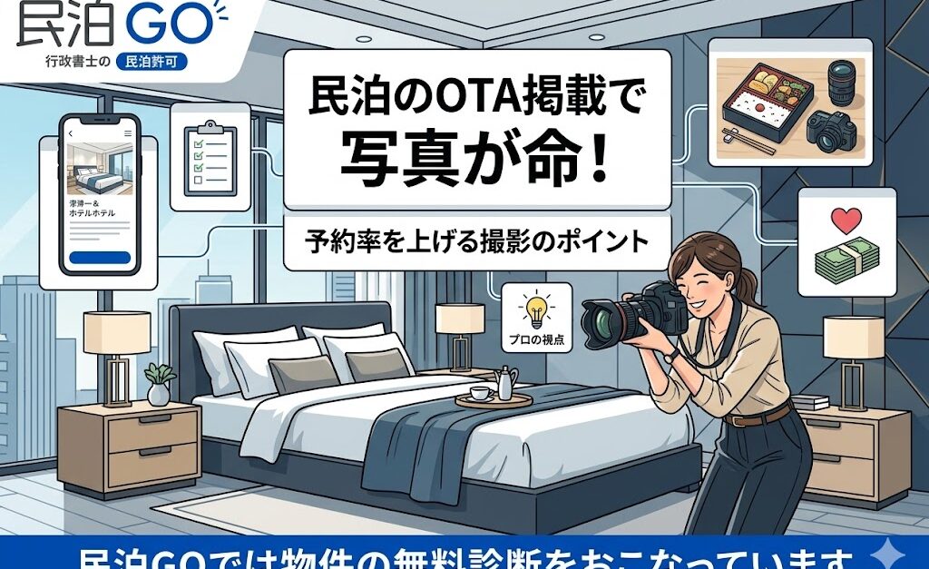 民泊のOTA掲載で写真が命！予約率を上げる撮影のポイント