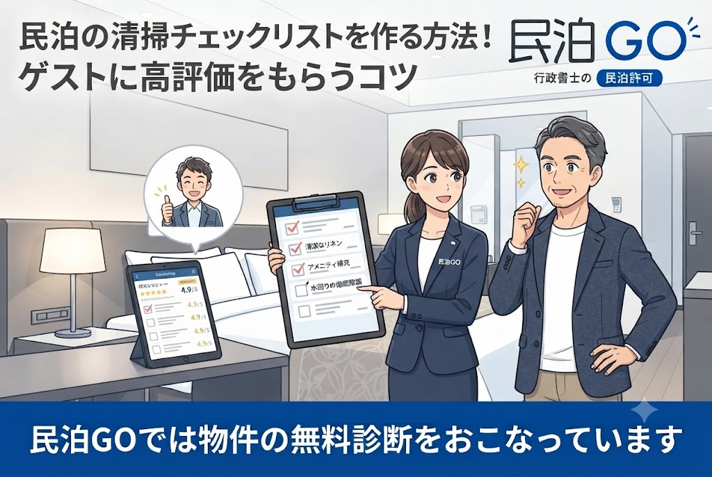 民泊の清掃チェックリストを作る方法！ゲストに高評価をもらうコツ