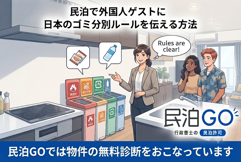 民泊で外国人ゲストに日本のゴミ分別ルールを伝える方法