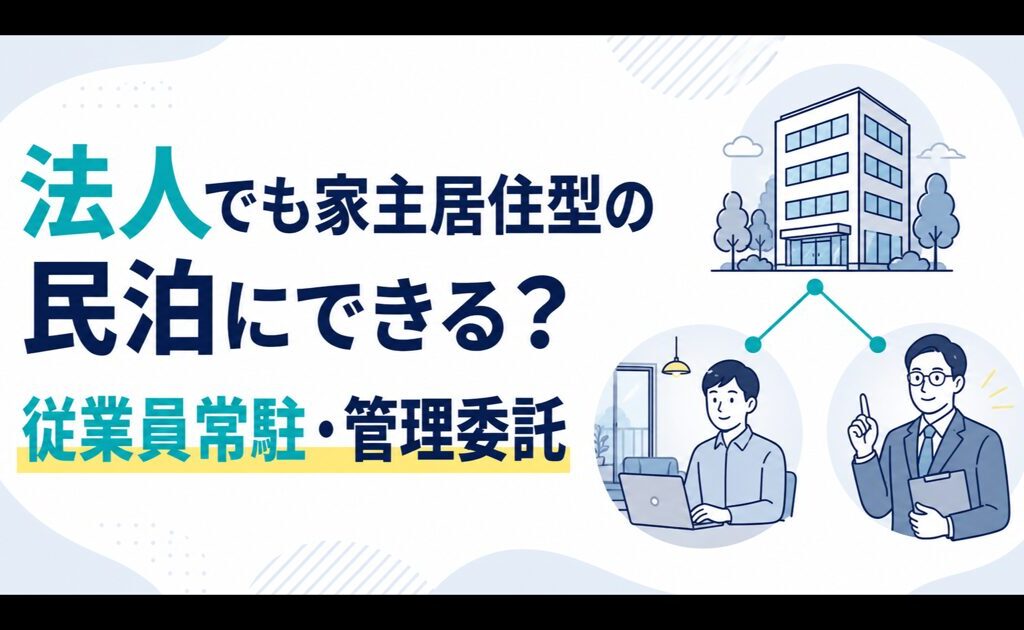 法人でも家主居住型の民泊にできる？従業員常駐・管理委託の判断