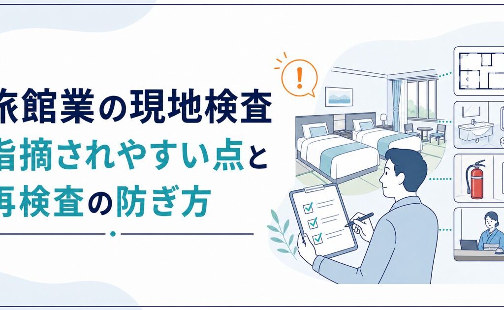 旅館業の現地検査で指摘されやすい点を解説する記事のアイキャッチ