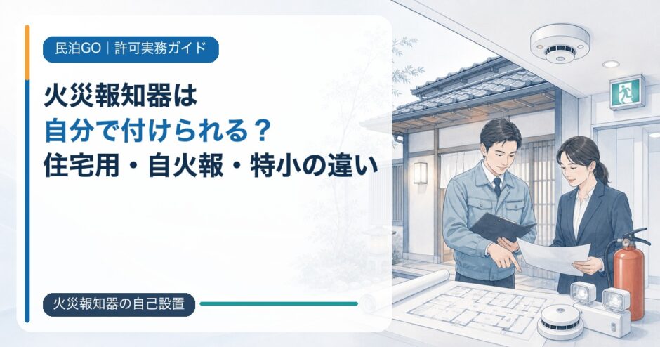 民泊・旅館業の火災報知器は自分で付けられる？住宅用・自火報・特小の違い