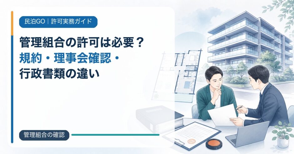 民泊・旅館業に管理組合の許可は必要？規約・理事会確認・行政書類の違い