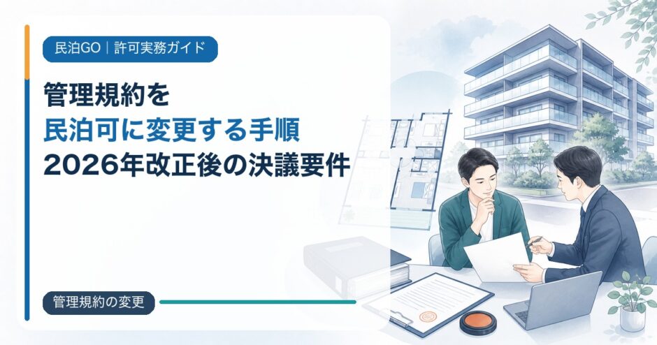 マンション管理規約を民泊可に変更する手順｜2026年改正後の決議要件と総会準備