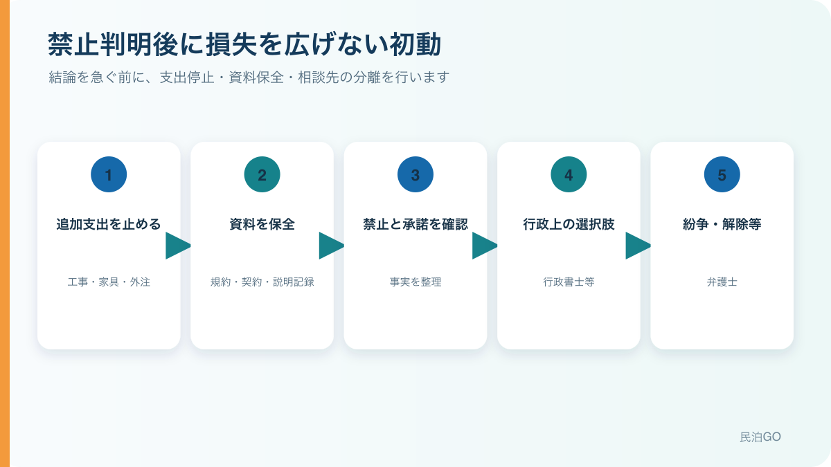 民泊禁止マンションを購入・契約した後にすべきこと｜損失を広げない初動