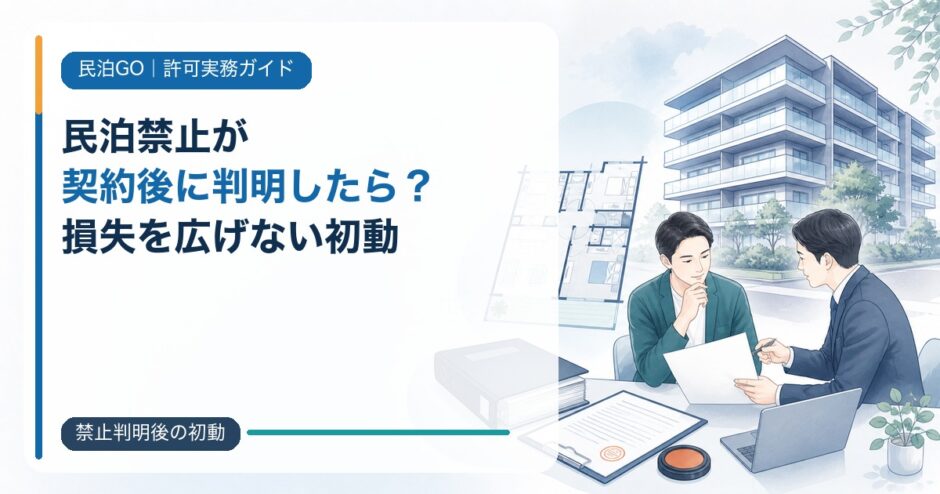 民泊禁止マンションを購入・契約した後にすべきこと｜損失を広げない初動